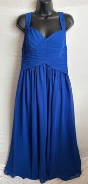 Kennedy Blue Royal Blue Ruched Sweetheart Maxi Dress Sz 14 Formal Party Wedding